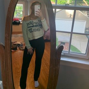 New York long sleeve crop top